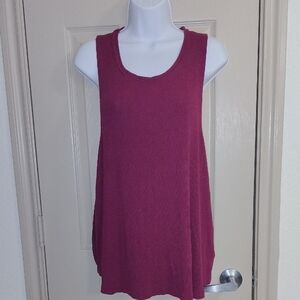 Athleta Maroon Sleeveless Relaxed Tank Top Sz L